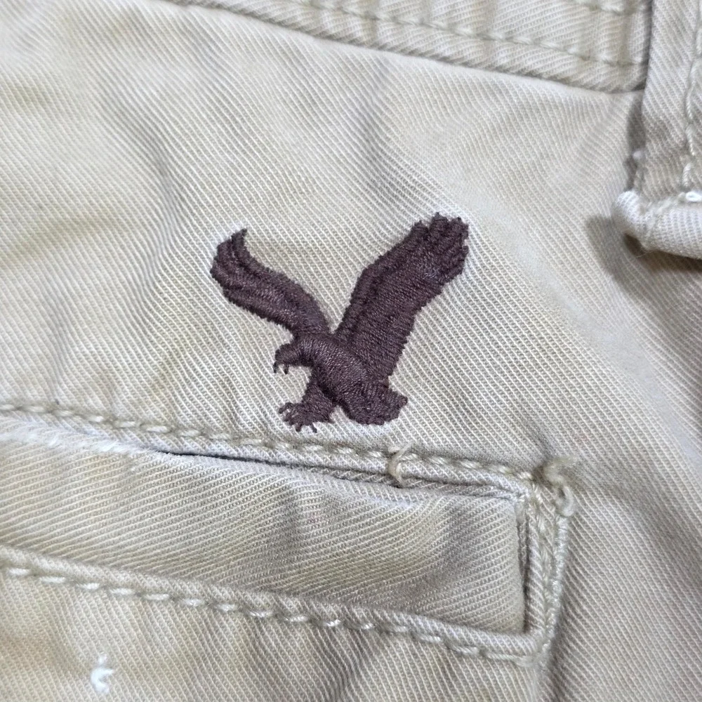 American Eagle Shorts Mens 32 Tan Longer Length Classic Khaki Chino Twill Casual